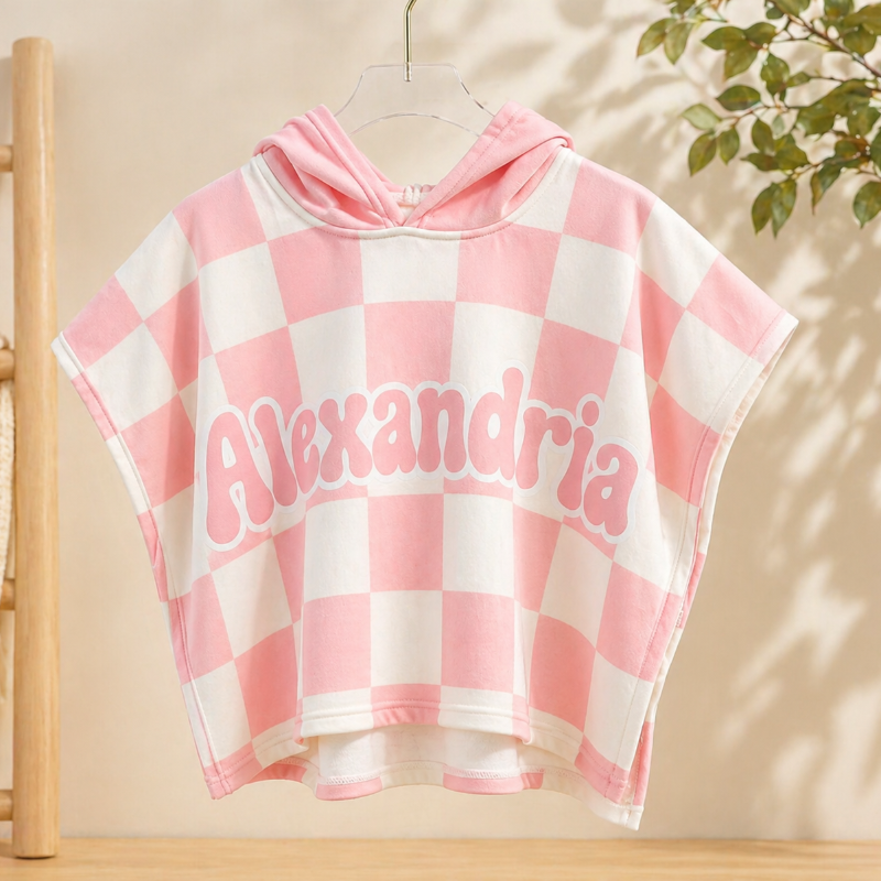 Personalized Hooded Towel – Blødt & unikt – Personlig badekåbe til børn