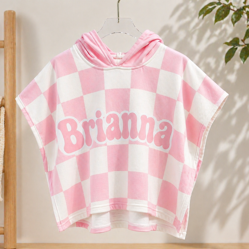 Personalized Hooded Towel – Blødt & unikt – Personlig badekåbe til børn