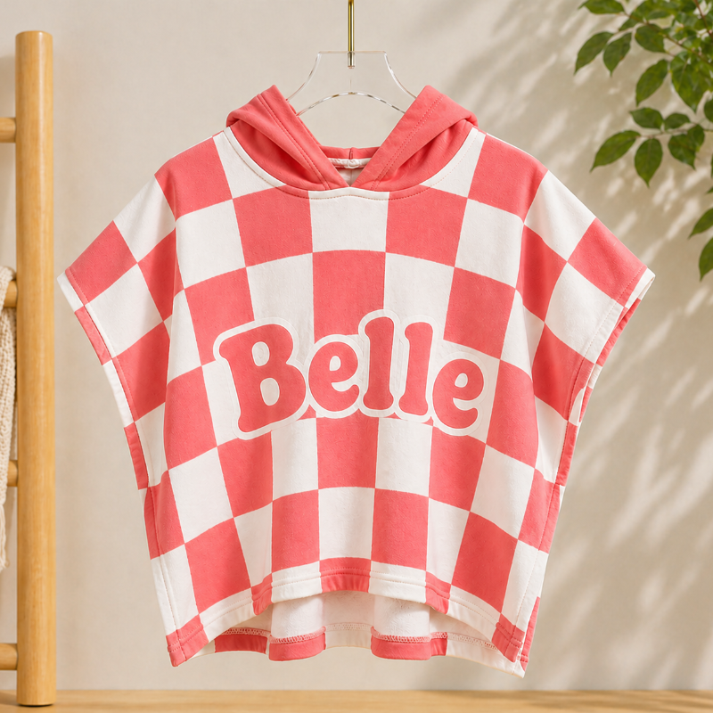Personalized Hooded Towel – Blødt & unikt – Personlig badekåbe til børn