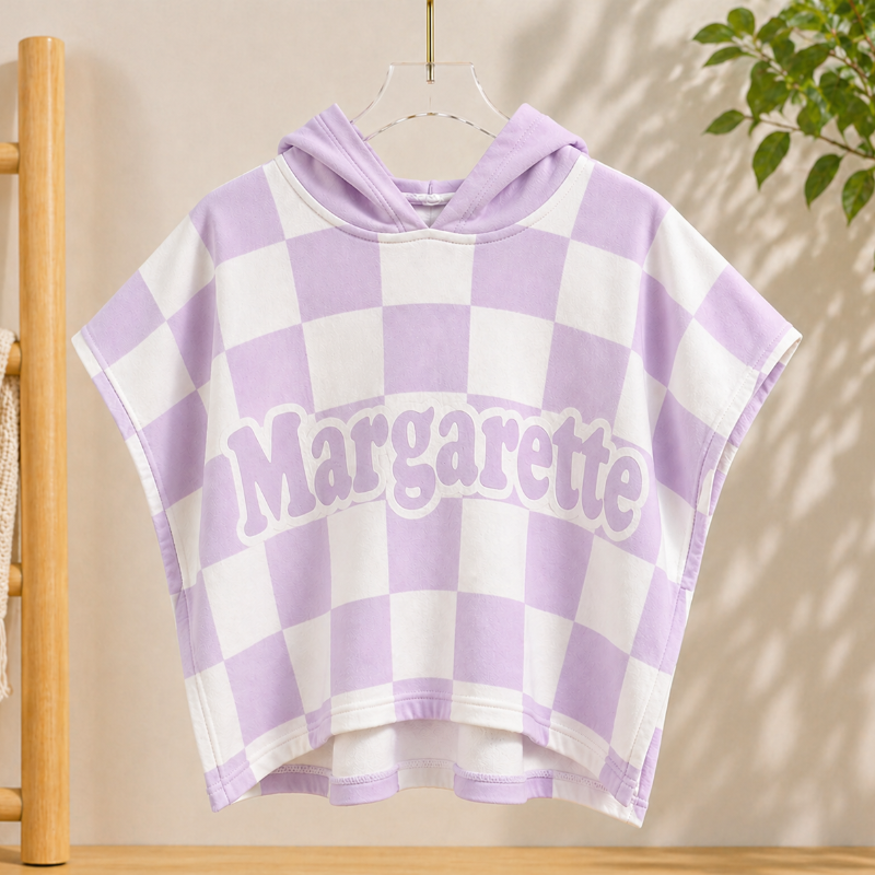 Personalized Hooded Towel – Blødt & unikt – Personlig badekåbe til børn
