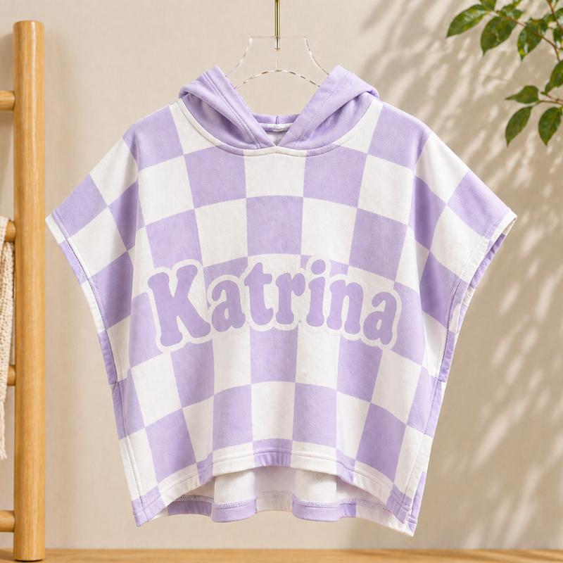 Personalized Hooded Towel – Blødt & unikt – Personlig badekåbe til børn