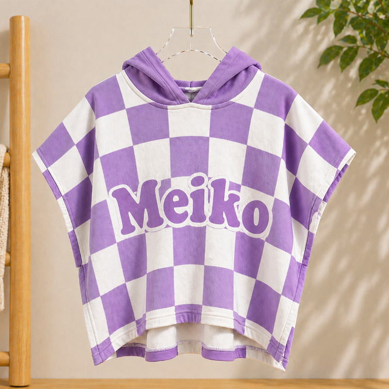 Personalized Hooded Towel – Blødt & unikt – Personlig badekåbe til børn