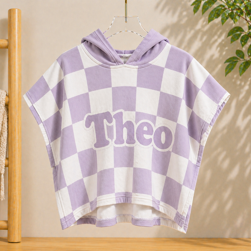 Personalized Hooded Towel – Blødt & unikt – Personlig badekåbe til børn