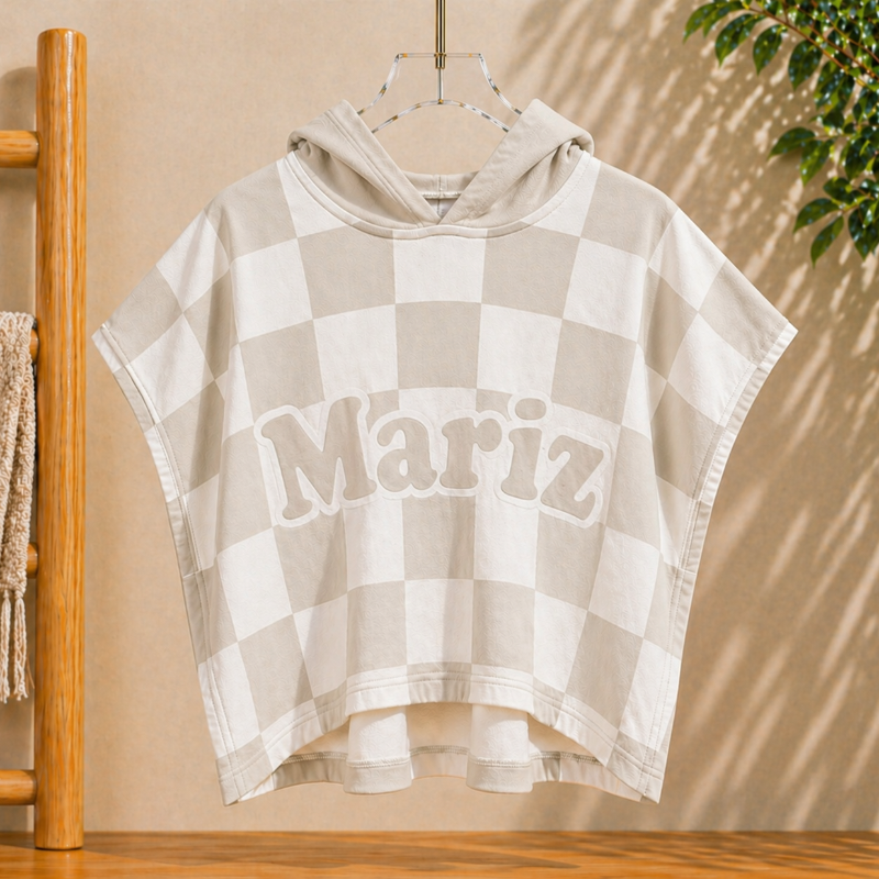Personalized Hooded Towel – Blødt & unikt – Personlig badekåbe til børn