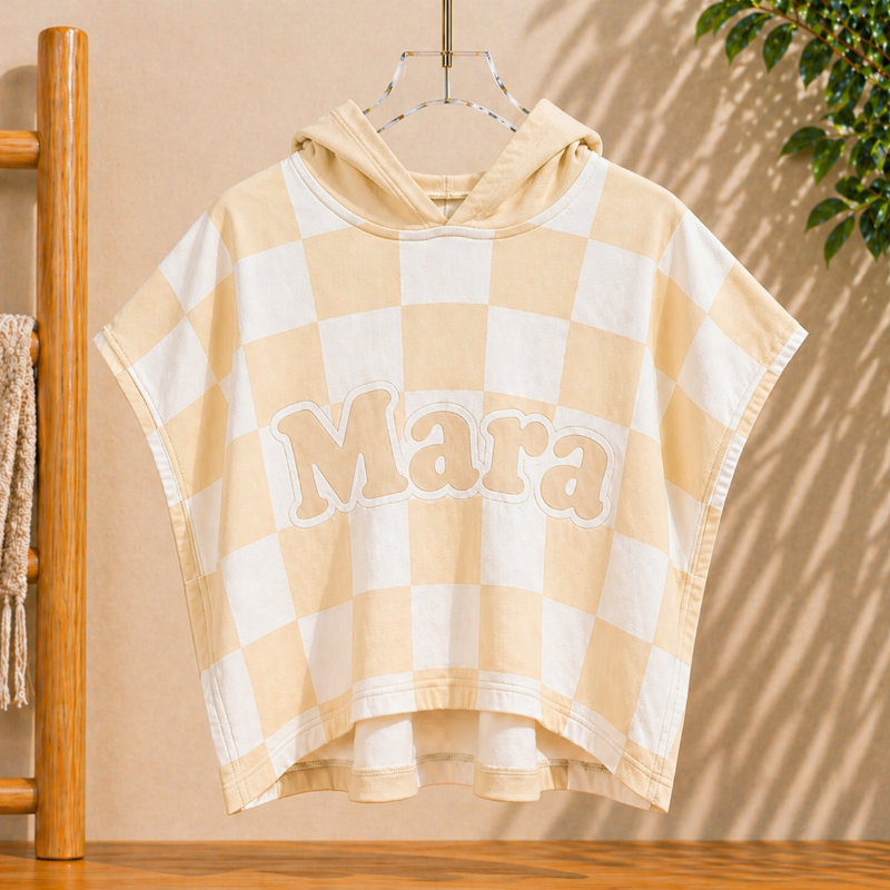 Personalized Hooded Towel – Blødt & unikt – Personlig badekåbe til børn