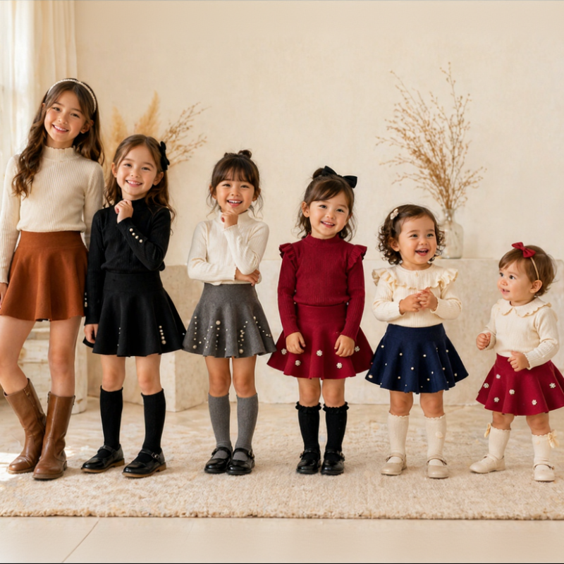 Girls Knitted Skirt – Komfort & stil – Børneskørt