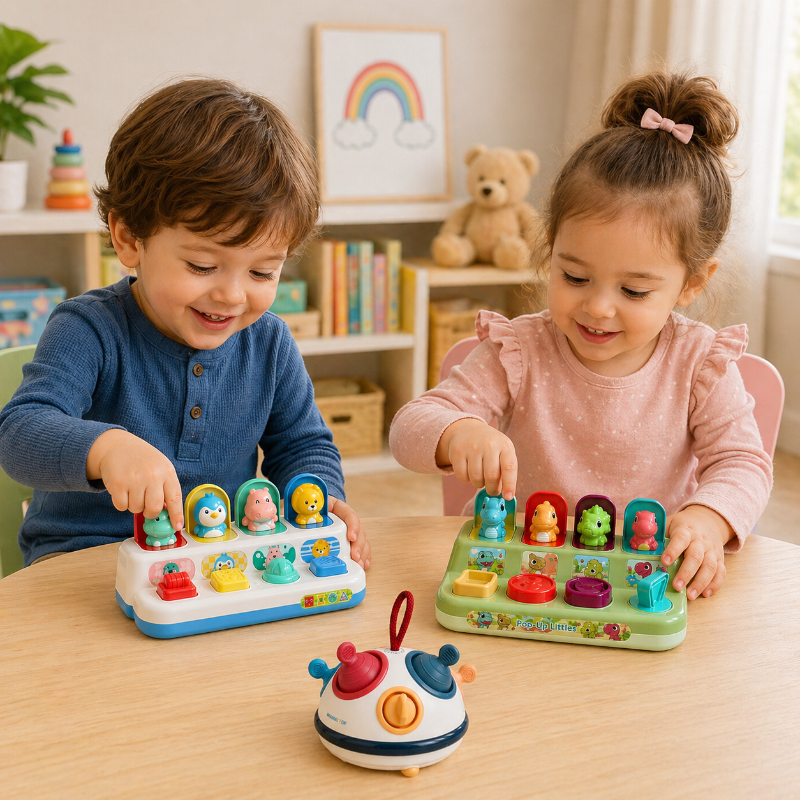 Pop Up Activity Toy – Udforsk & Lær – Sensorisk babylegetøj