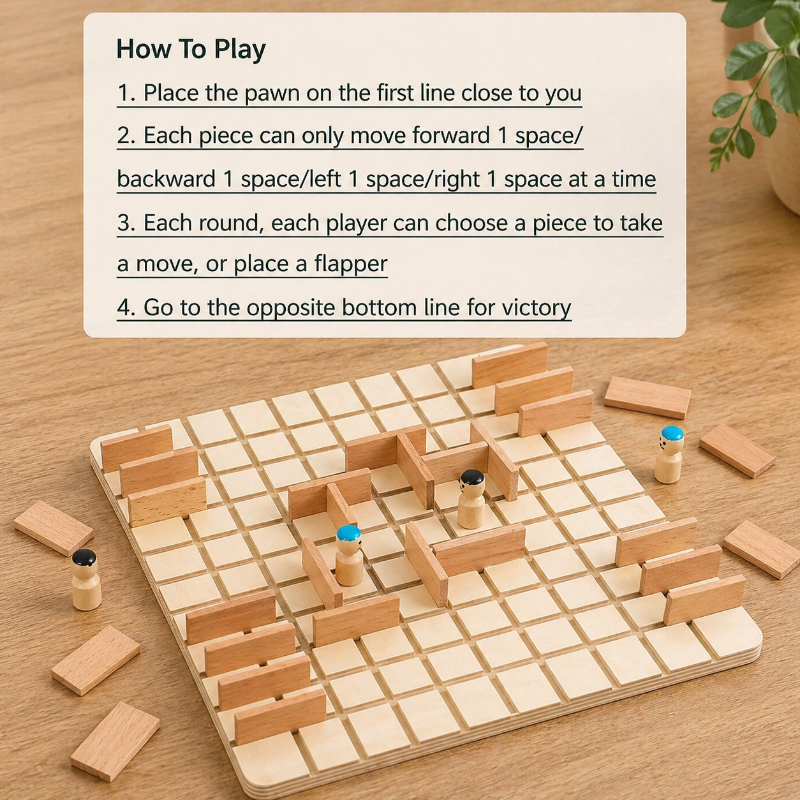 Wooden Chess Puzzle Game – Strategi & Tænkning – Brætspil