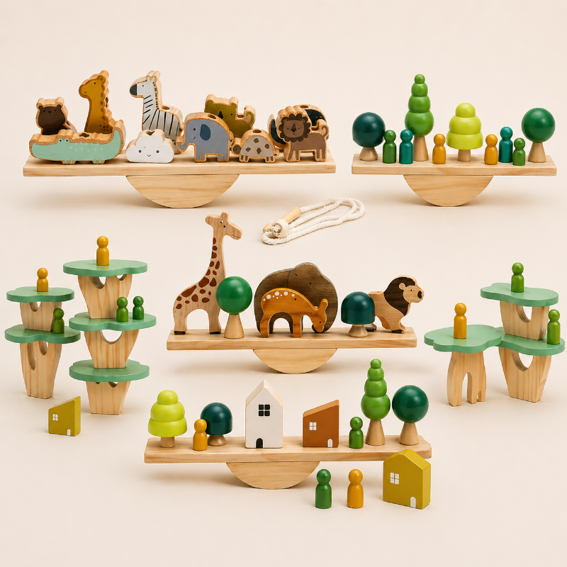 Wooden Forest Blocks – Kreativitet & Udvikling – Sæt med træklodser til at stable
