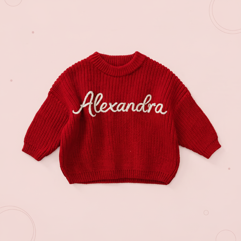Personalized Baby Sweater – Unik & kærlig – Broderet, personlig babytrøje