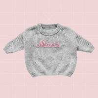 Thumbnail for Personalized Baby Sweater – Unik & kærlig – Broderet, personlig babytrøje