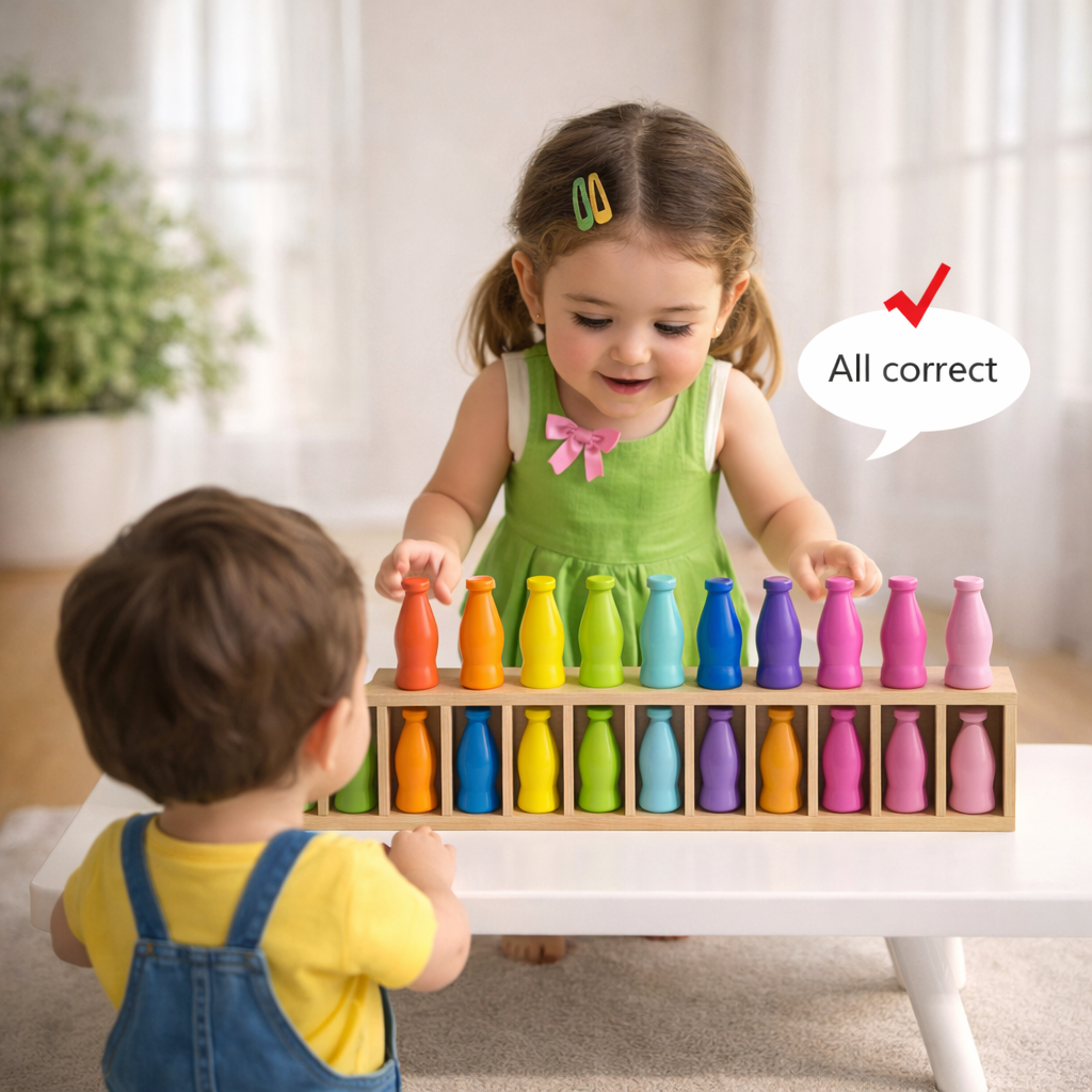 WoodenMatch – Smart & Legesygt – Montessori Farvespil