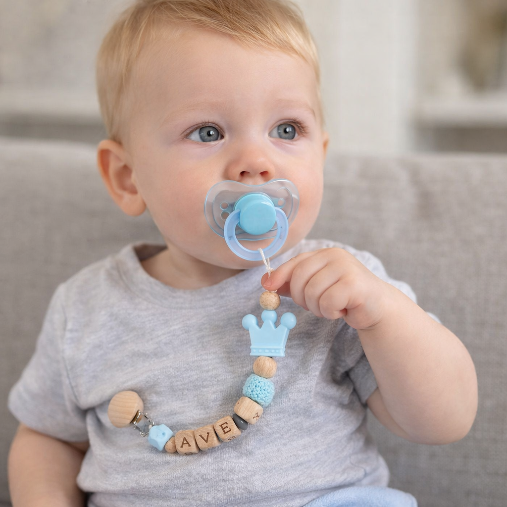 Personalized Pacifier Chain – Sikker & stilfuld – Personlig sutterkæde
