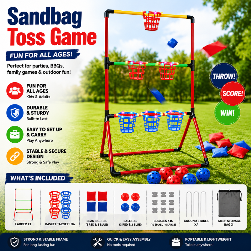 Sandbag Toss Game – Interaktivt & udendørs – Spil med kornposer