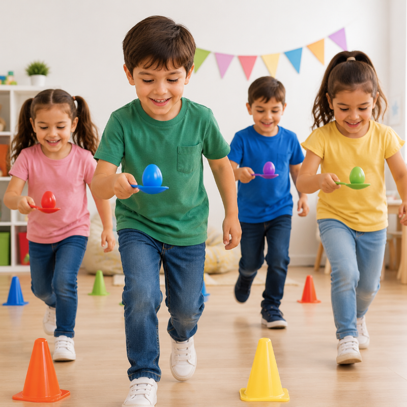 Wooden Egg Spoon Game – Motorik & læring – Ægge-løb og balance-spil