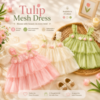 Thumbnail for Tulip Mesh Dress – Elegant & komfortabel – børnekjole