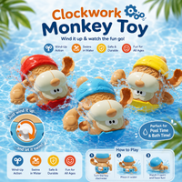 Thumbnail for Clockwork Monkey Toy – Leg og vandhygge – Opladeligt bade-legetøj