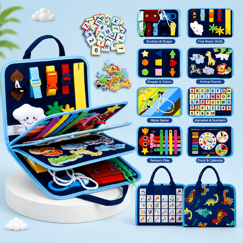 7-in-1 Busy Board – Motorik & læring – Aktivitetstavle