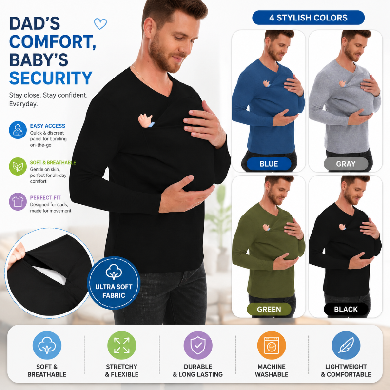 Kangaroo Pocket Shirt – Komfortabel og praktisk – T-shirt-bæresele til mænd