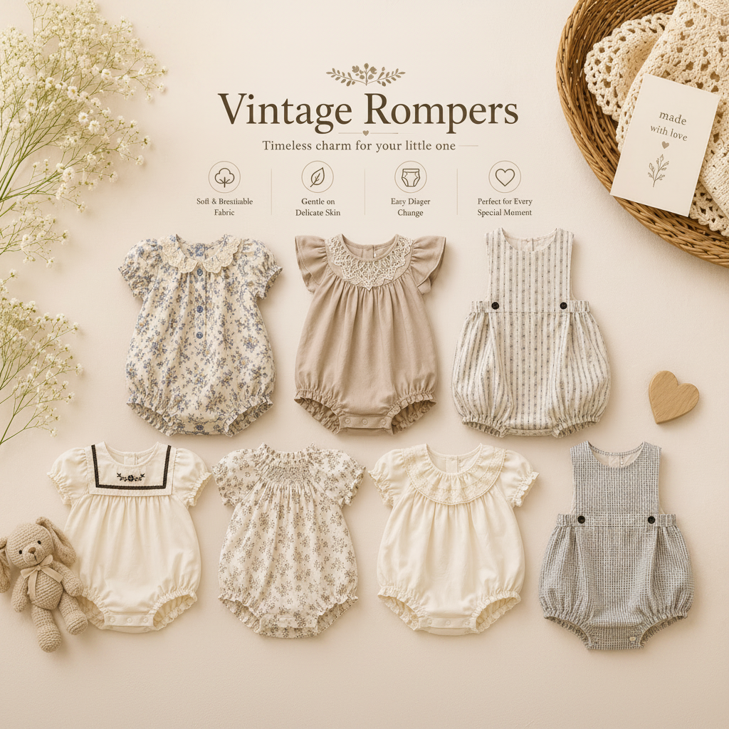 Vintage Rompers – Tidløs & blød – Baby-jumpsuit