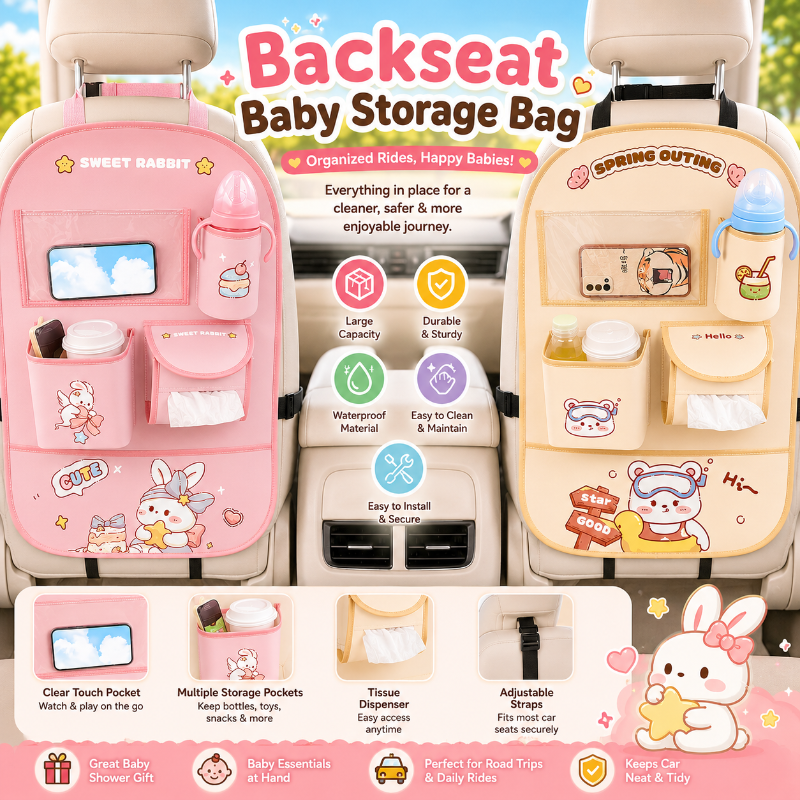 Backseat Baby Storage Bag – Praktisk og rummelig – opbevaringstaske til bilen