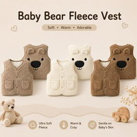 Thumbnail for Baby Bear Fleece Vest – Varm og blød – Børnevest med bjørnemotiv