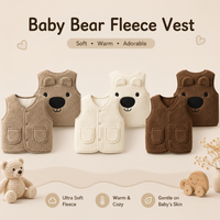 Thumbnail for Baby Bear Fleece Vest – Varm og blød – Børnevest med bjørnemotiv
