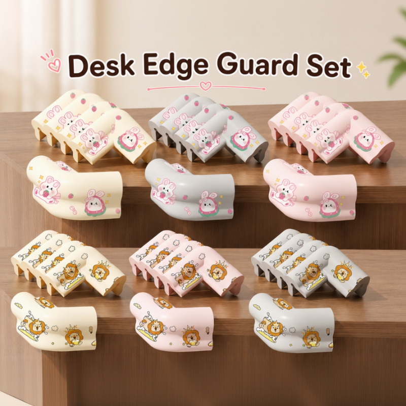 Desk Edge Guard Set – Sikker & blød – Hjørnebeskyttere (sæt med 5)
