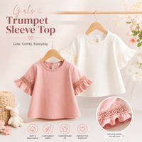 Thumbnail for Girls Trumpet Sleeve Top – Elegant & komfort – Blonder på ærmerne