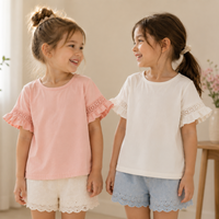 Thumbnail for Girls Trumpet Sleeve Top – Elegant & komfort – Blonder på ærmerne