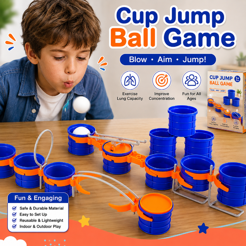 Cup Jump Ball Game – Aktivt & interaktivt – Puff Ball selskabsspil