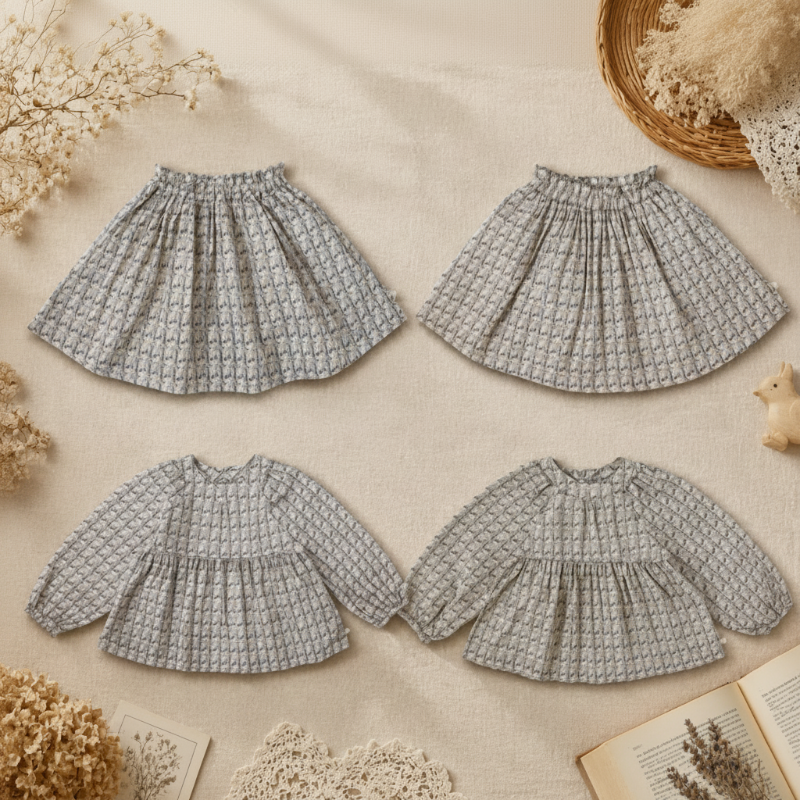 Cherry Shirt & Skirt – Sødt & luftigt – børnetøjssæt