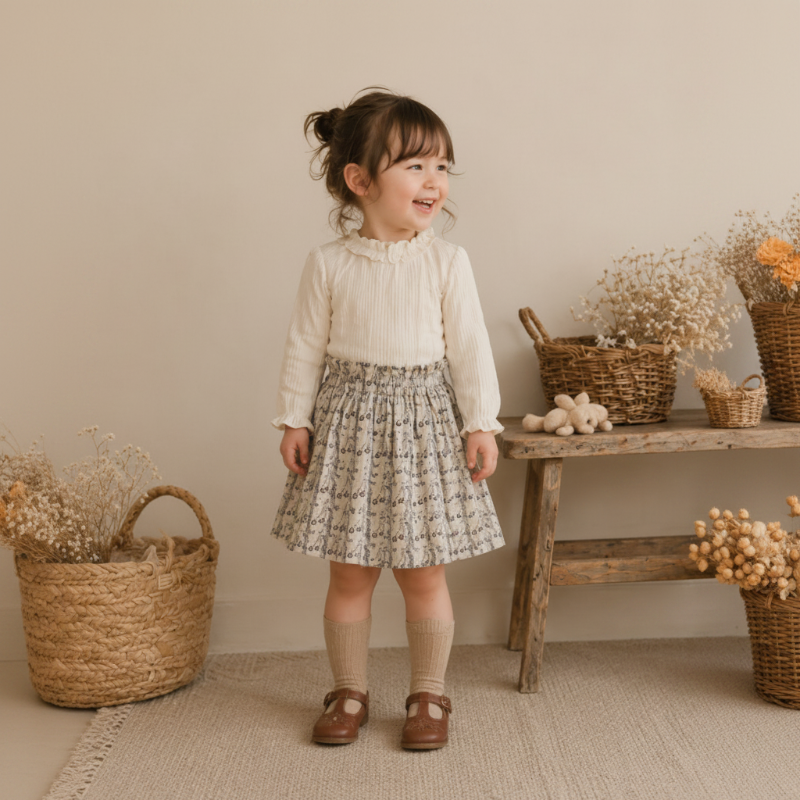 Cherry Shirt & Skirt – Sødt & luftigt – børnetøjssæt
