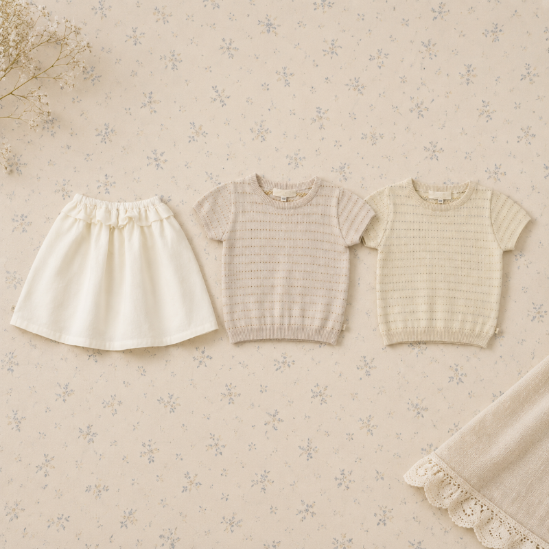 Bella Knit Top & Skirt – Let og luftigt – Strikket sommersæt til børn