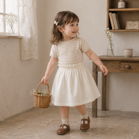 Thumbnail for Bella Knit Top & Skirt – Let og luftigt – Strikket sommersæt til børn
