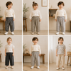 Plaid Cotton Pants – Luftig og åndbar – afslappede bukser i ballon-/harem-stil