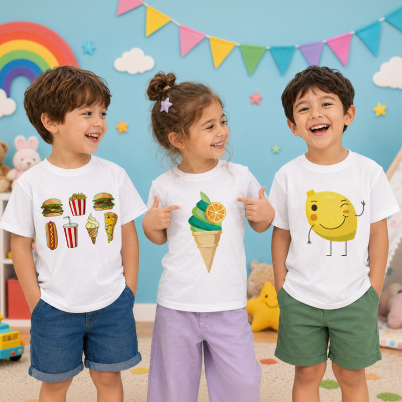 Boys & Girls Summer Tee – Komfortabel og legende – Børnet-shirt med sjovt print
