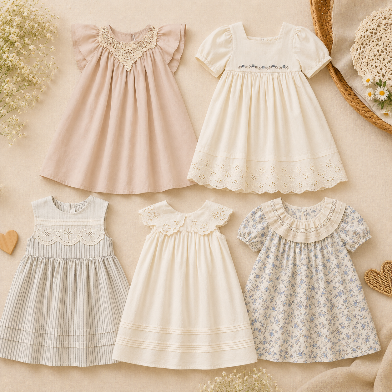 Lace Stitching Dress – Elegance & komfort – Blonder & broderier