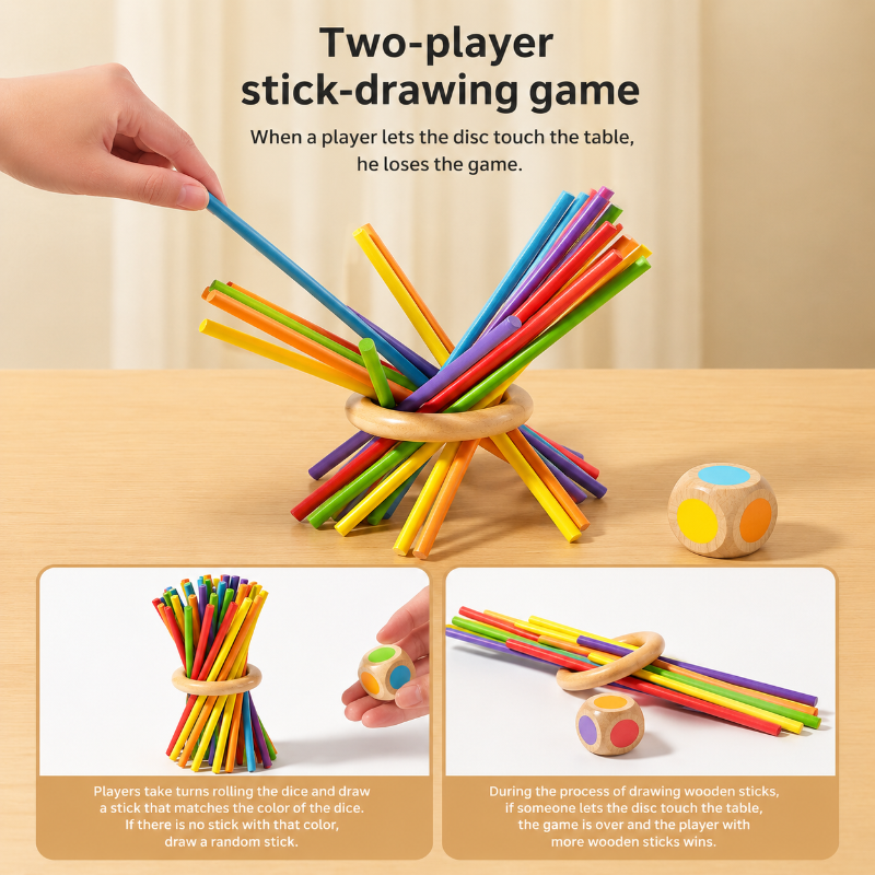 Wooden Stick Battle Game – Tænkning & Interaktivitet – Strategisk brætspil