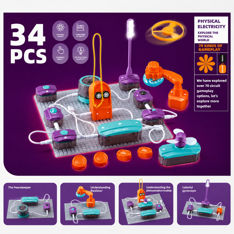 STEM Electronic Building Kit – Lærerigt & teknisk – Eksperimentsæt til kredsløb