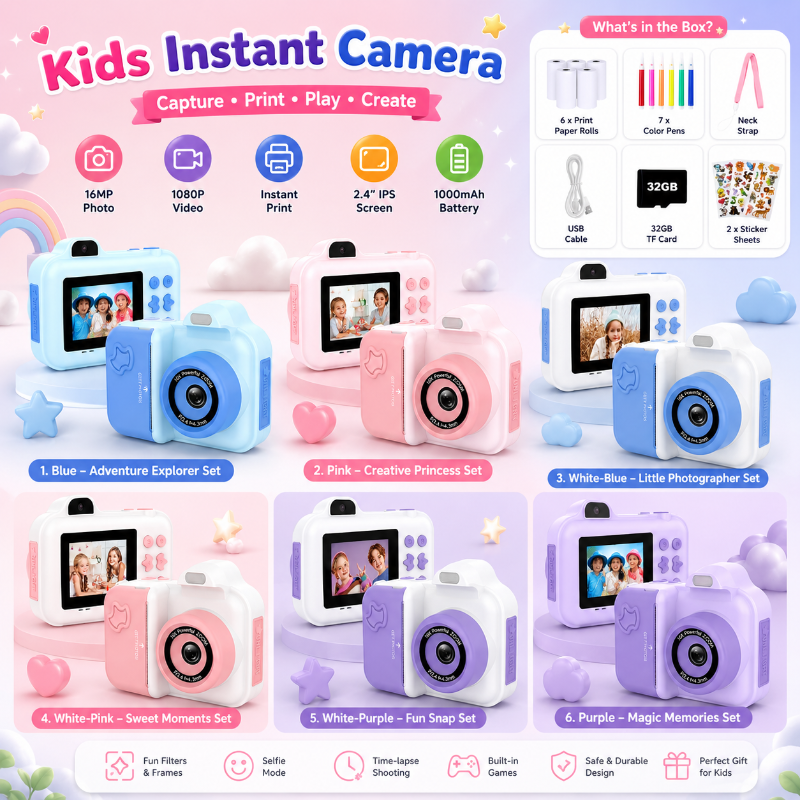 Instant Print Camera – Kreativt & interaktivt – Instant-kamera til børn