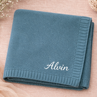 Thumbnail for Personalized Baby Blanket – Blødt & unikt – Personligt broderet tæppe i bomuld