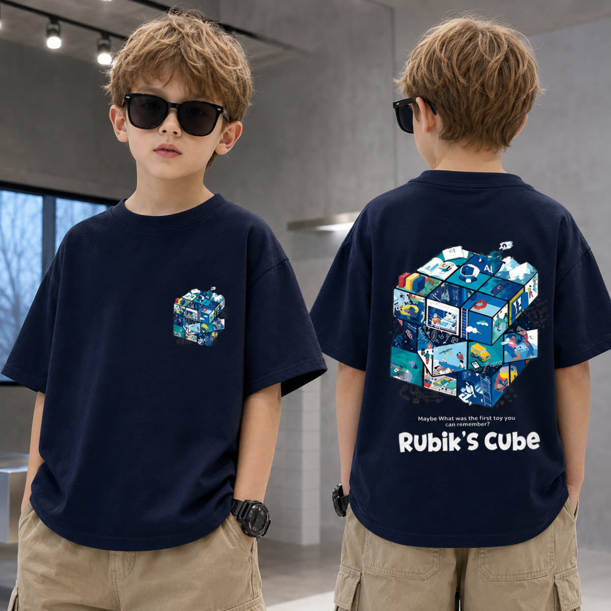 CubePlay – Blødt & moderigtigt – Rubik’s Cube-T-shirt