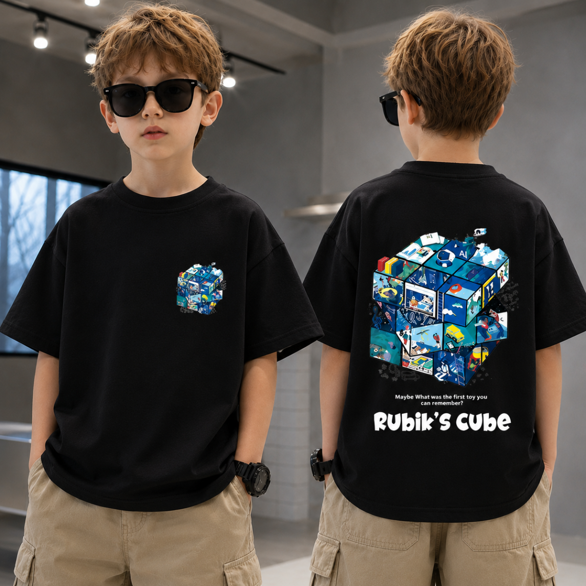 CubePlay – Blødt & moderigtigt – Rubik’s Cube-T-shirt