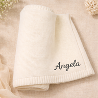 Thumbnail for Personalized Baby Blanket – Blødt & unikt – Personligt broderet tæppe i bomuld