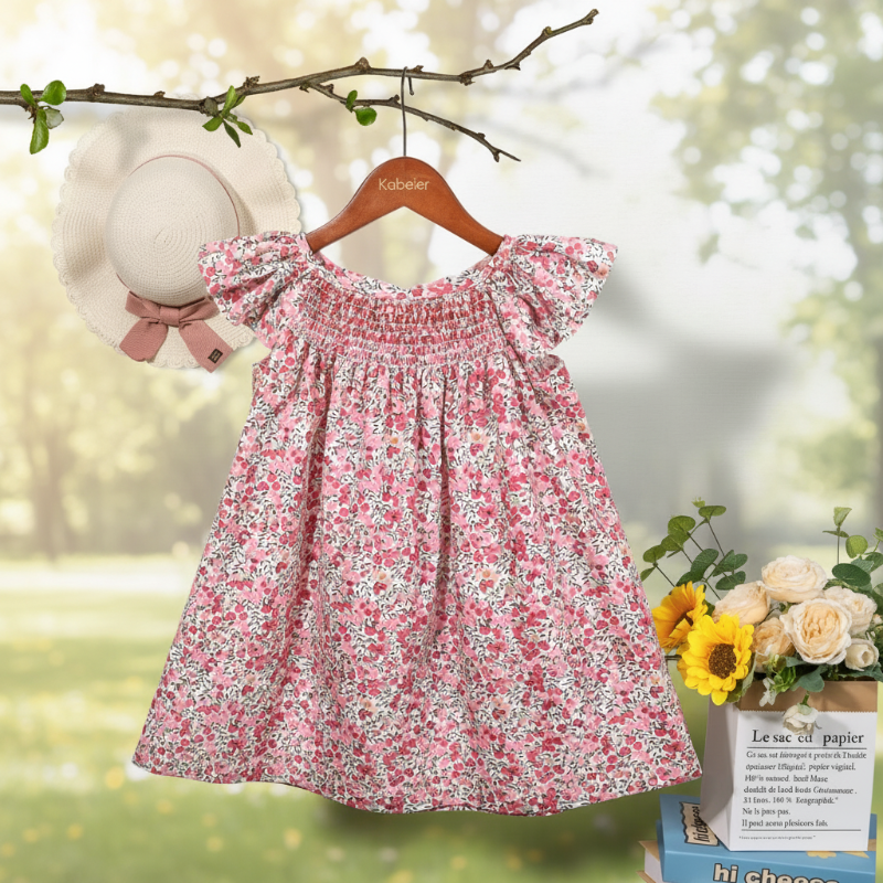 Floral Dress – Let og luftig – Pige-kjole med flagrende ærmer