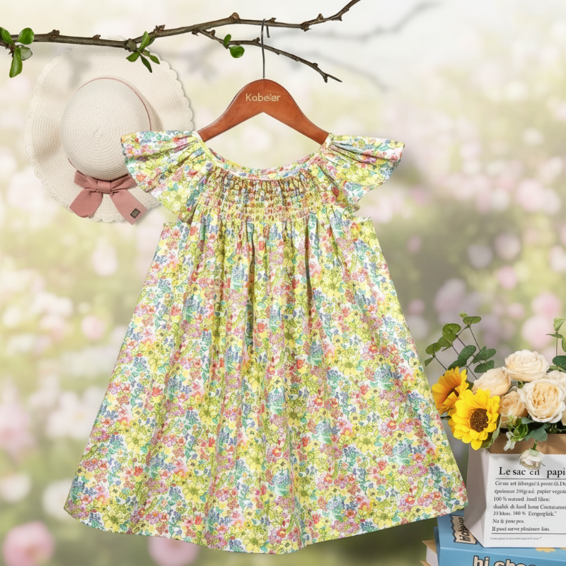 Floral Dress – Let og luftig – Pige-kjole med flagrende ærmer