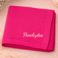 Thumbnail for Personalized Baby Blanket – Blødt & unikt – Personligt broderet tæppe i bomuld