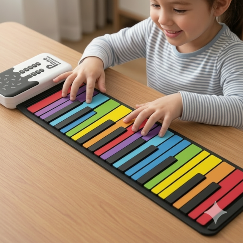 Roll-up Piano Keyboard – Kreativt & lærerigt – Sammenklappeligt klaver