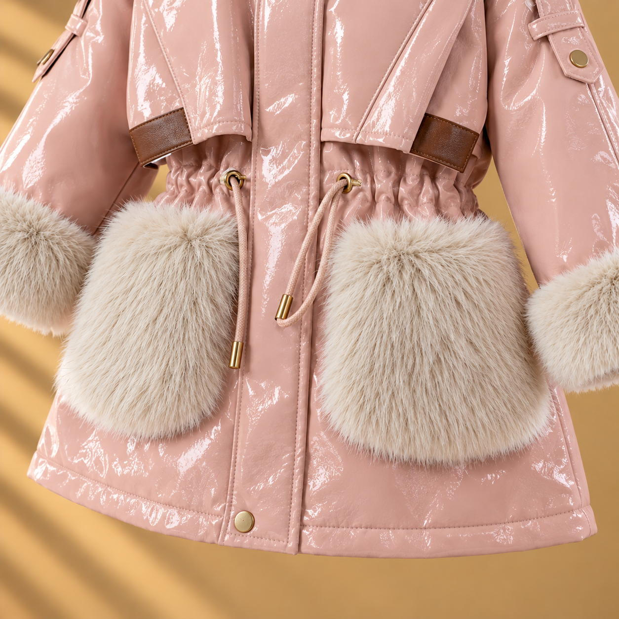 CozyParka – Varm og blød – Vinterjakke til piger med plys-krave